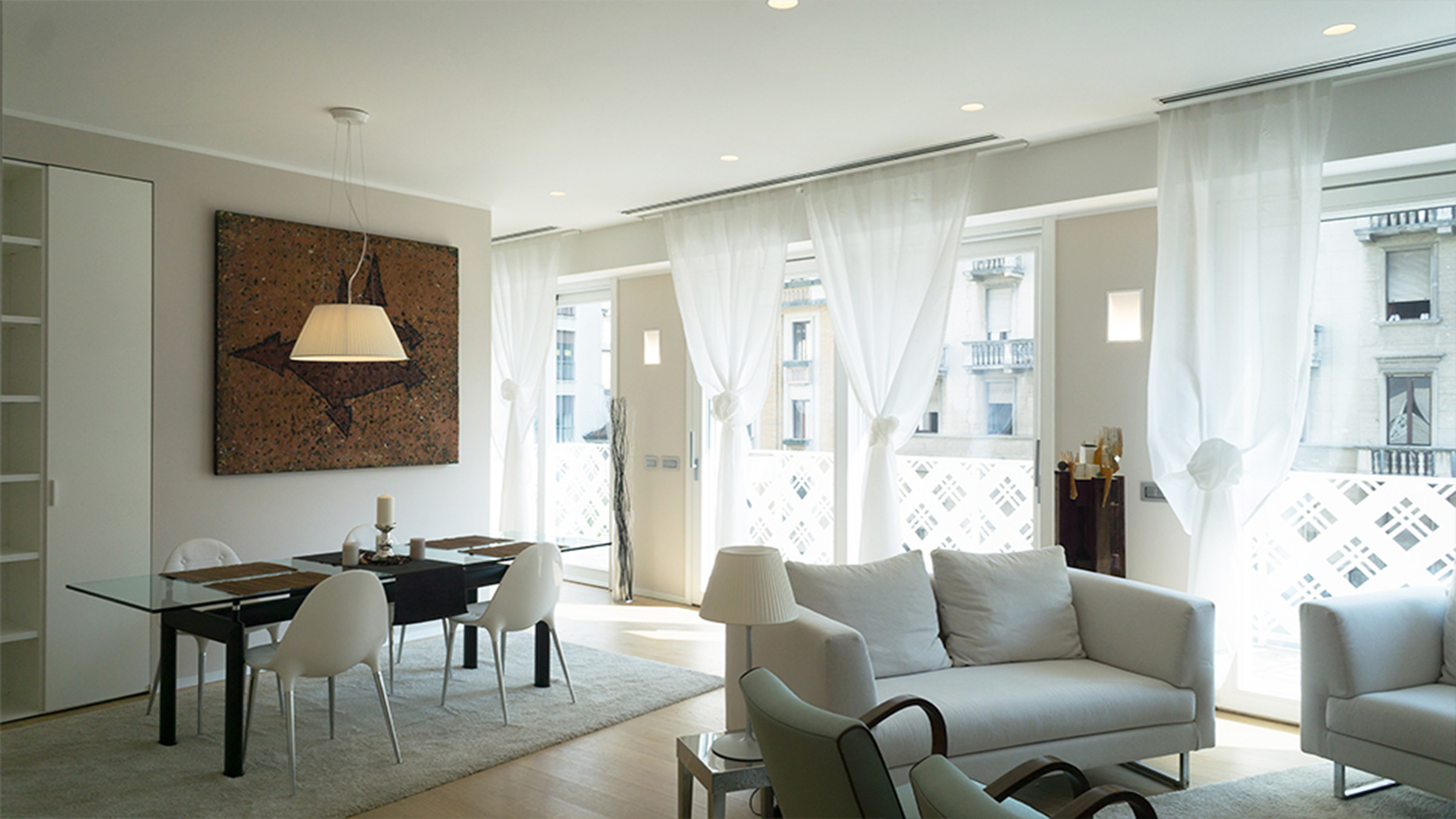 living room classic chic quadrilocale milano centro